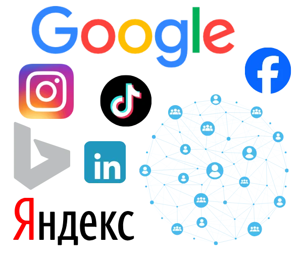 Платформы рекламы и продвижения: Google, Instagram, TikTok, Facebook, LinkedIn, Яндекс