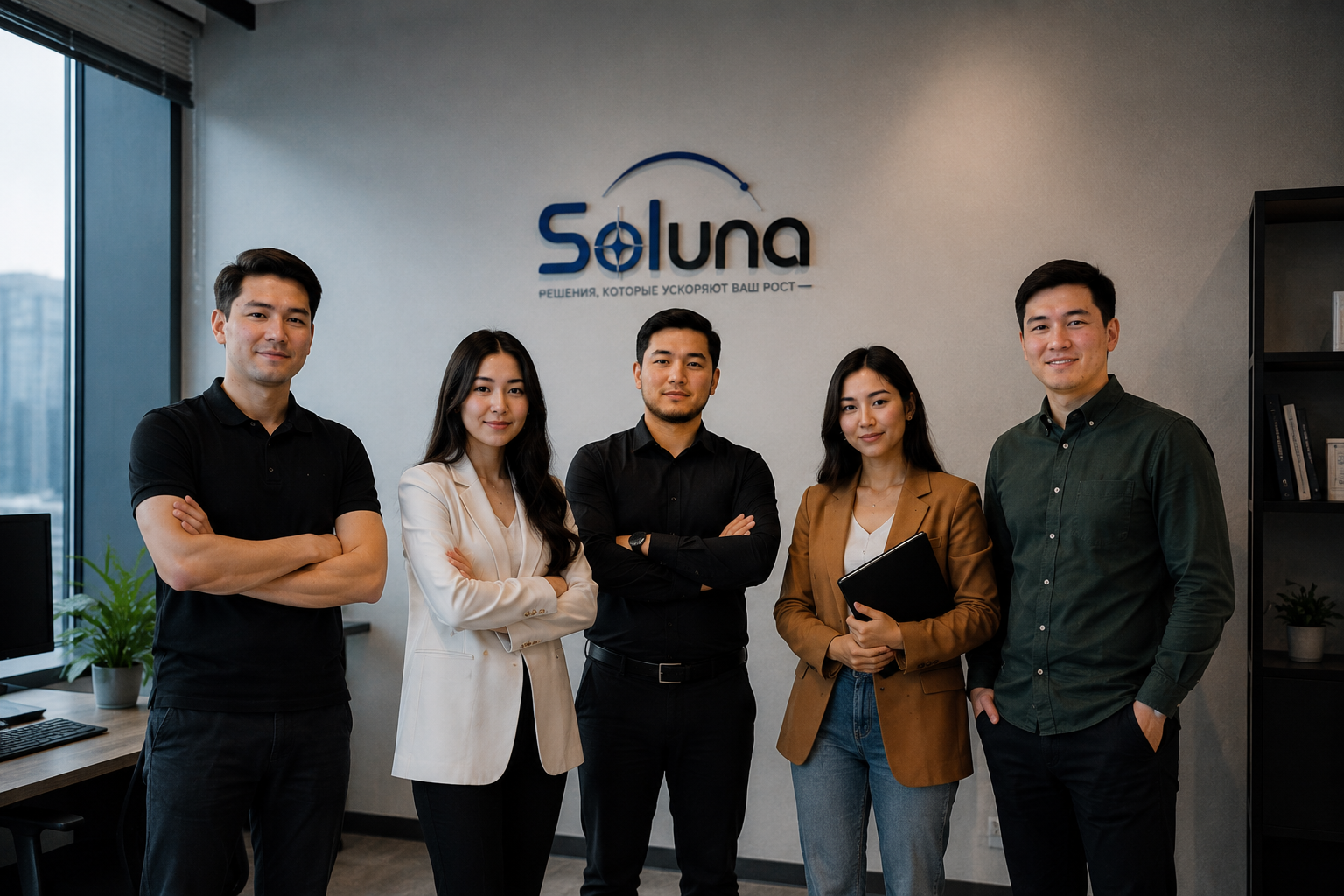 Команда рекламного агентства Soluna в офисе